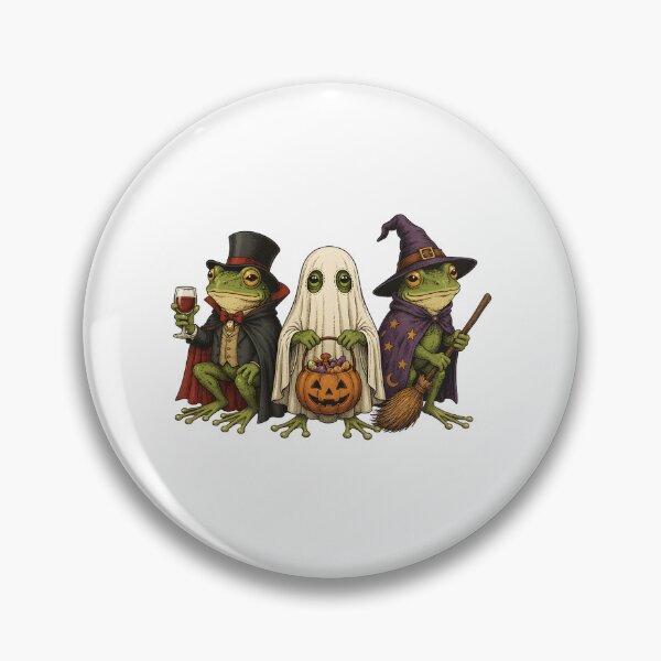Item preview, Halloween Frog Trio Cute Spooky Frogs Vampire Ghost Witch designed and sold by BuncoHearas.