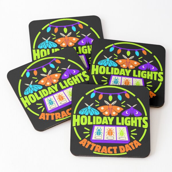 Item preview, Holiday Lights Attract Data Bug Nerd Badge designed and sold by DreamLayerStudio.