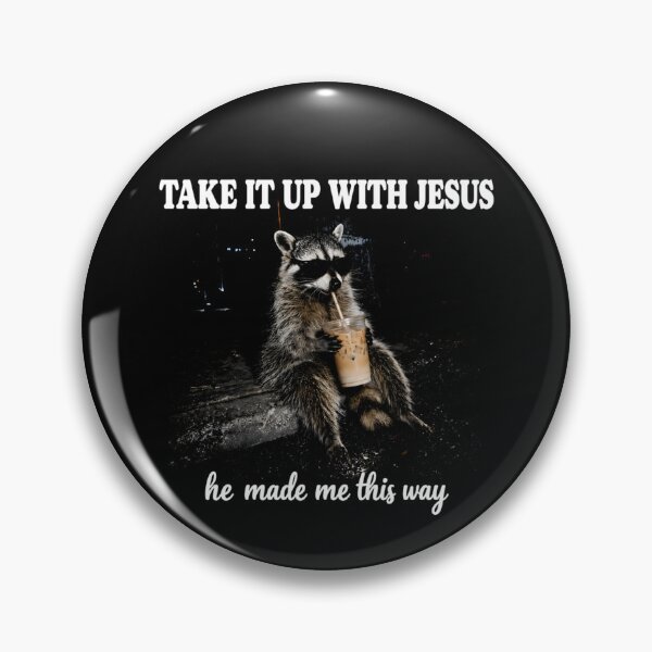 Item preview, Take It Up With Jesus Funny Raccoon Christian Faith Humor designed and sold by design-sopsunil.