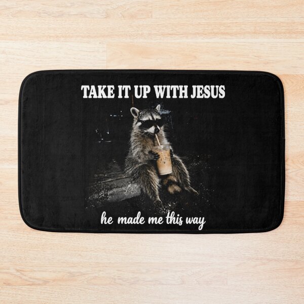 Item preview, Take It Up With Jesus Funny Raccoon Christian Faith Humor designed and sold by design-sopsunil.