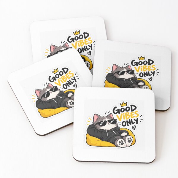 Item preview, Good Vibes Only Cool Cat designed and sold by Nicefashions.