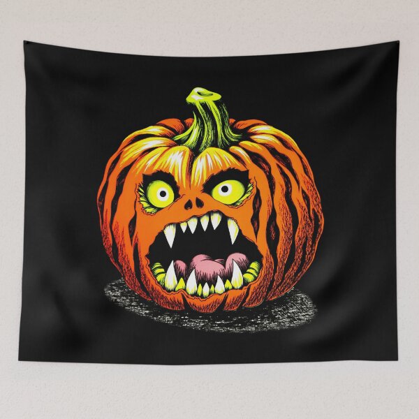 Item preview, Crazy Halloween Pumpkin With Strange Face And Sharp Teeth designed and sold by QQQueen.