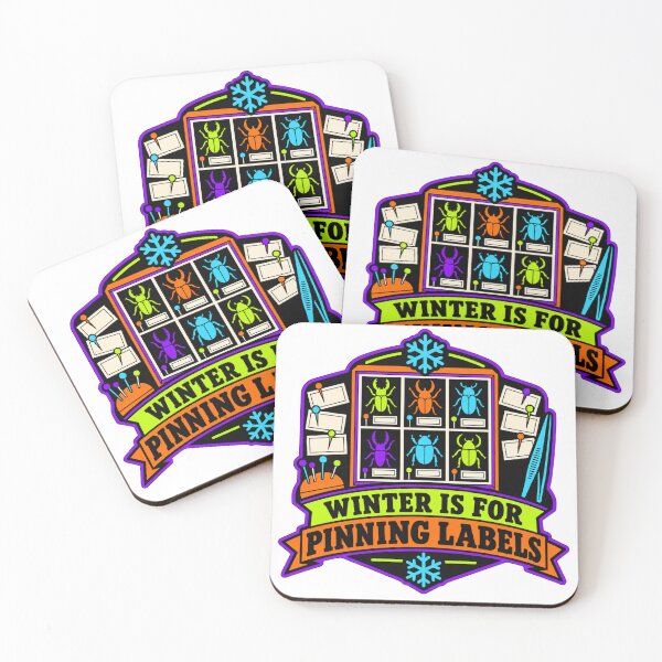 Artikelvorschau, Winter Is For Pinning Labels Insect Collection Badge entworfen und verkauft von DreamLayerStudio.