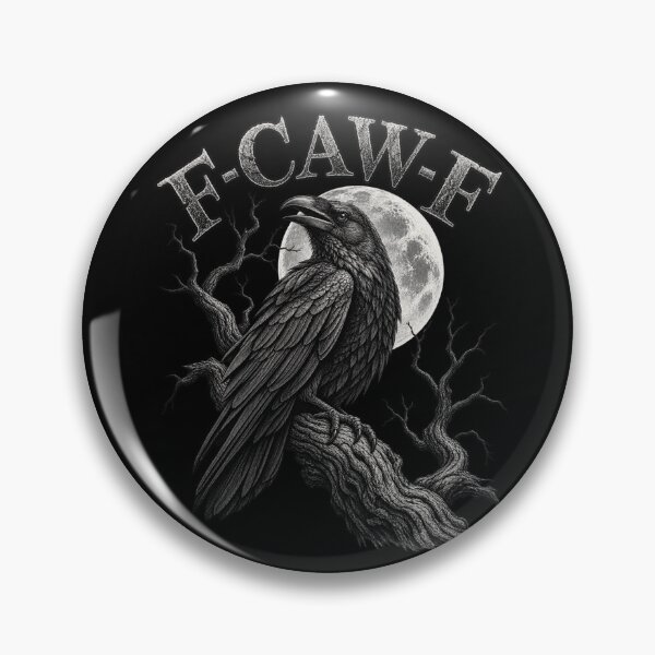 Item preview, F-Caw-F Black Crow Moon Vintage Retro Halloween Dark Humor designed and sold by GiftsProShop.
