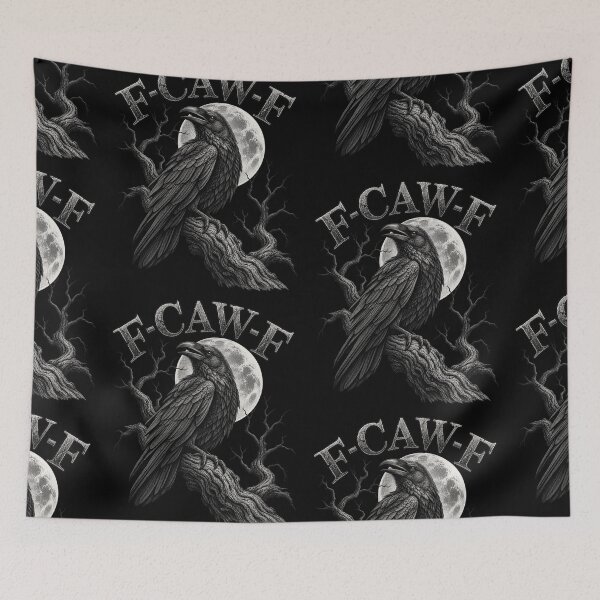 Item preview, F-Caw-F Black Crow Moon Vintage Retro Halloween Dark Humor designed and sold by GiftsProShop.