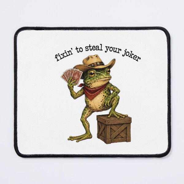 Item preview, Fixin' To Steal Your Joker Funny Cowboy Frog Poker designed and sold by BuncoHearas.