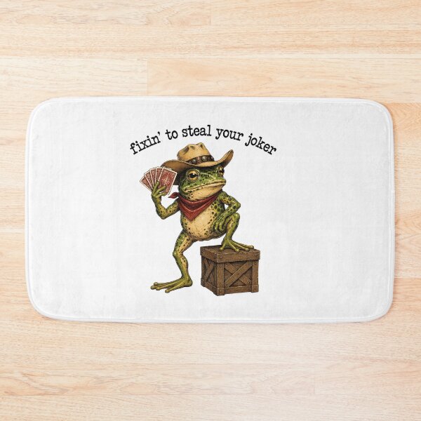 Item preview, Fixin' To Steal Your Joker Funny Cowboy Frog Poker designed and sold by BuncoHearas.