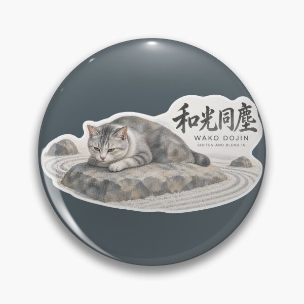Item preview, Wako Dojin 和光同塵 Japanese Cat Sticker – Quiet Brilliance, Humble Presence designed and sold by KOTOWA.