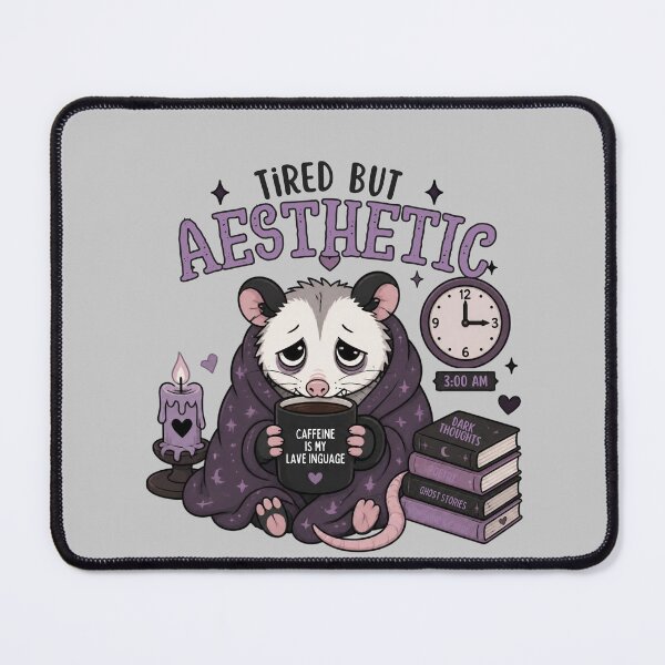Item preview, Tired But Aesthetic Possum Night Owl Dark Academia designed and sold by Créative touche .