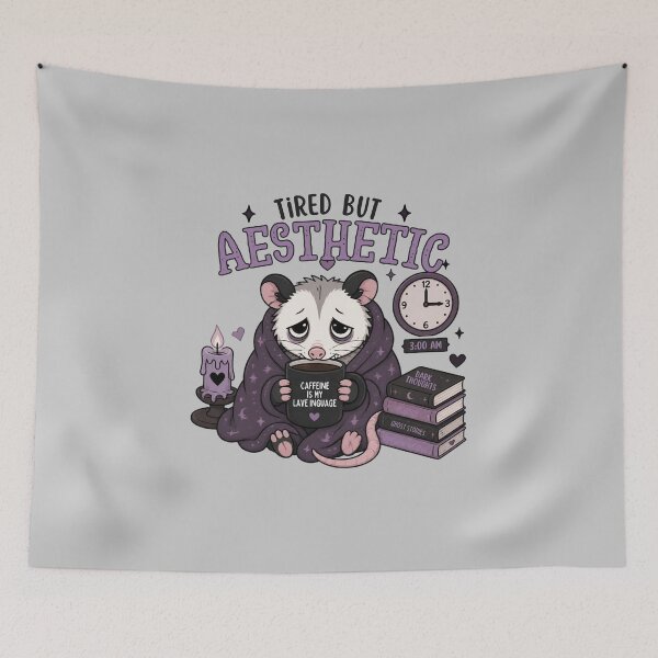 Item preview, Tired But Aesthetic Possum Night Owl Dark Academia designed and sold by Créative touche .