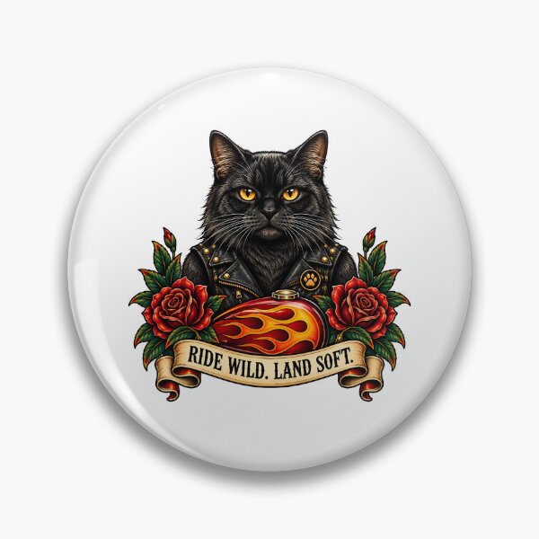 Item preview, Black Biker Cat Ride Wild Land Soft Motorcycle  designed and sold by Old's Cool Cat Studio.