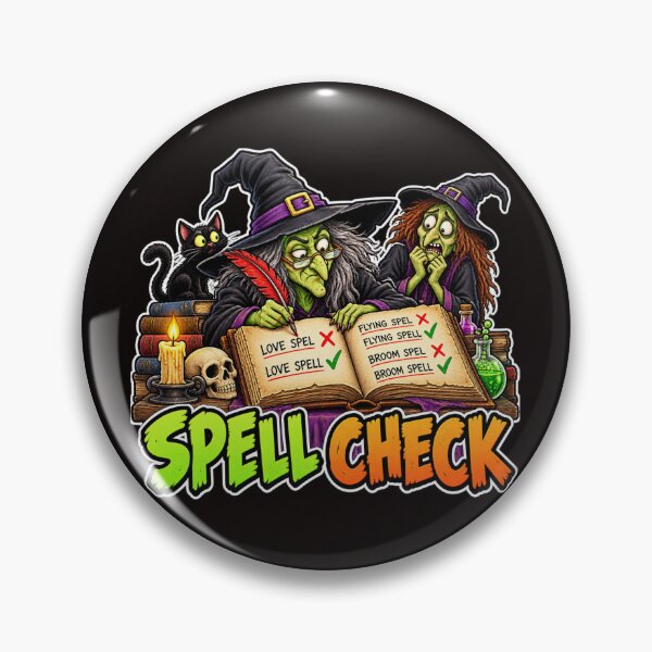 Item preview, Spell Check Funny Witch Halloween Cartoon designed and sold by takeitliterally.com.