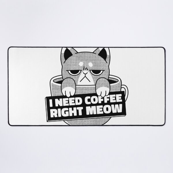 Item preview, I Need Coffee Right Meow | Funny Sleepy Cat Coffee Pun designed and sold by Nobody Shadow Art.
