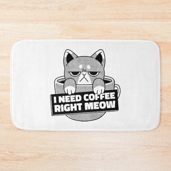 Item preview, I Need Coffee Right Meow | Funny Sleepy Cat Coffee Pun designed and sold by Nobody Shadow Art.