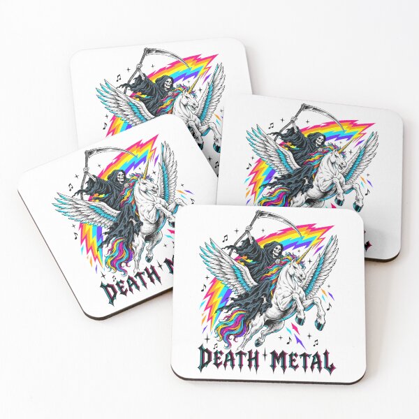 Item preview, Death Metal Funny Grim Reaper Unicorn Rock Music designed and sold by roni-harbor.