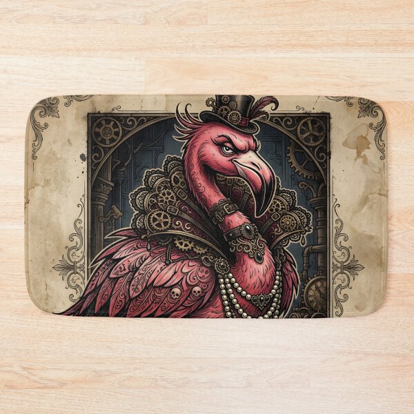 Item preview, The Crimson Gearmaster – Steampunk Flamingo. designed and sold by nicky2342.
