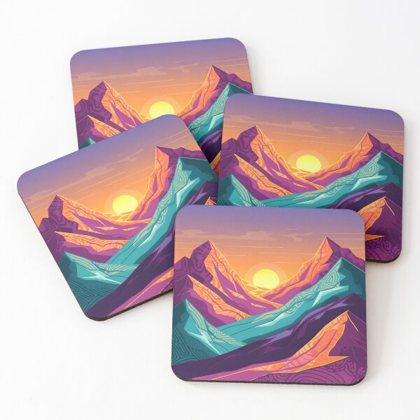Item preview, Colorful Geometric Sun Mountain Modern Boho Art designed and sold by Glitchart66.