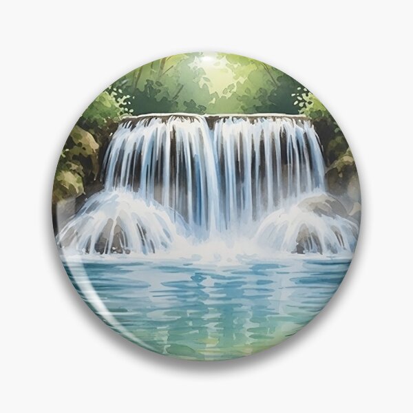 Item preview, Calming Jungle Waterfall Tropical Nature Landscape designed and sold by Glitchart66.