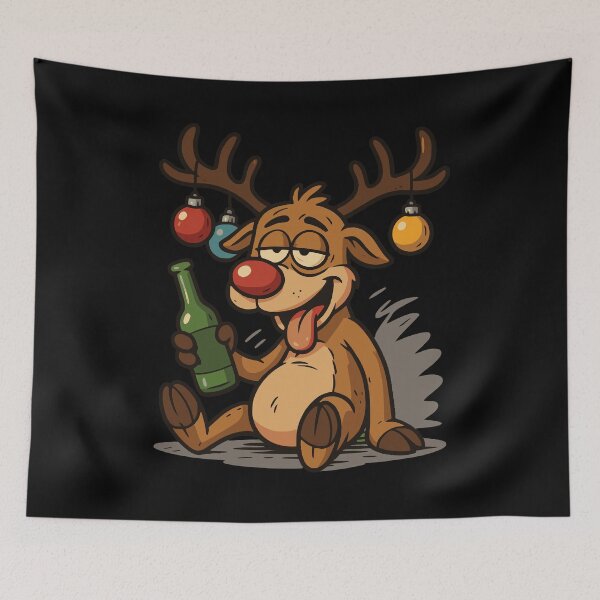 Item preview, Drunken reindeer Christmas beer humor designed and sold by Loona97.