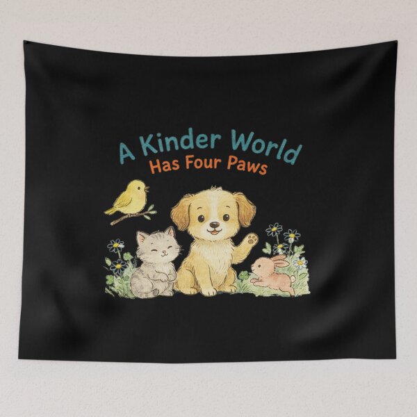 Item preview, A Kinder World Has Four Paws designed and sold by mirciashop.