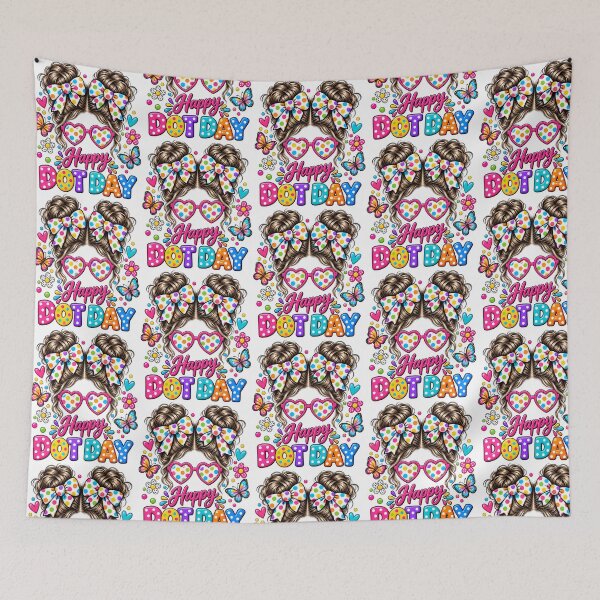 Item preview, Happy Dot Cute Messy Bun Colorful Polka Dot Girl designed and sold by aless-gilligzx.