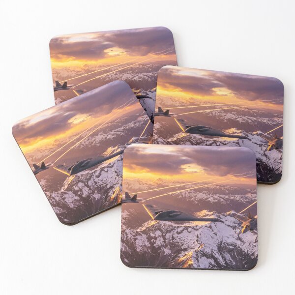 Item preview, B-2 Spirit and F-22 Raptor Escort Sunset designed and sold by Airpower Art.
