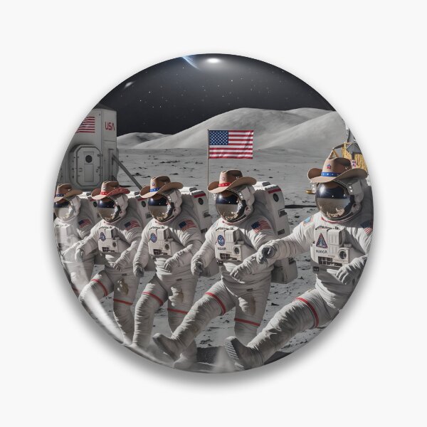 Item preview, Line dancing astronauts on the moon designed and sold by WiseBow.