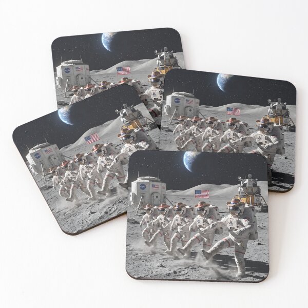 Item preview, Line dancing astronauts on the moon designed and sold by WiseBow.