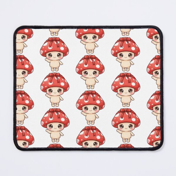 Item preview, Cute waving mushroom with red bow designed and sold by priyankajustine.