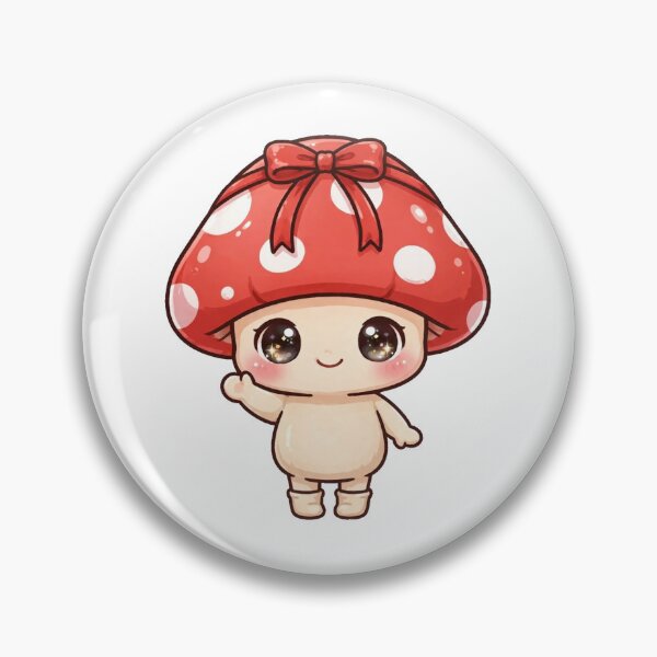 Item preview, Cute waving mushroom with red bow designed and sold by priyankajustine.