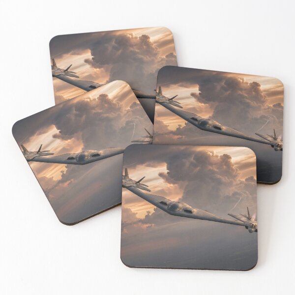Item preview, B-2 Spirit and F-22 Raptors Storm Clouds designed and sold by Airpower Art.