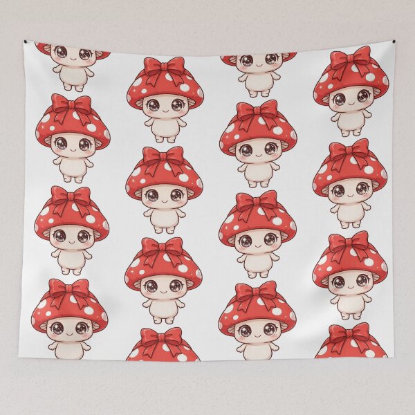 Item preview,  Cute mushroom with red bow designed and sold by priyankajustine.