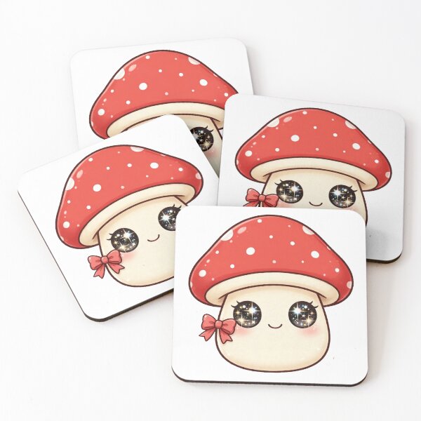 Item preview, Short Cute mushroom with red bow designed and sold by priyankajustine.