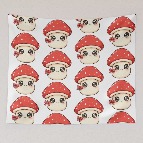 Item preview, Short Cute mushroom with red bow designed and sold by priyankajustine.