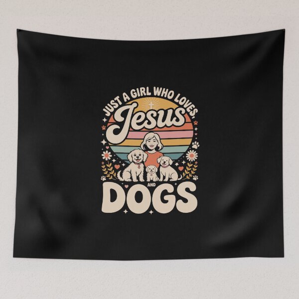Item preview, JUST A GIRL WHO LOVES JESUS AND DOGS designed and sold by jkrphoto.