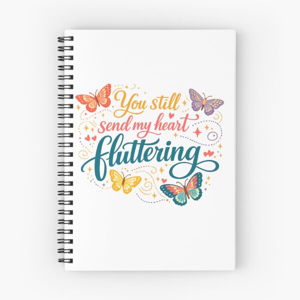 Item preview, You Still Send My Heart Fluttering Butterfly Love Quote Romantic Floral Art designed and sold by inkoutninja.
