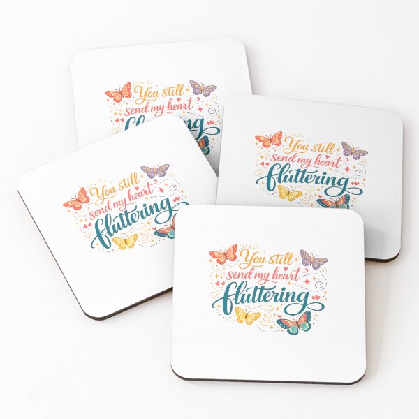 Item preview, You Still Send My Heart Fluttering Butterfly Love Quote Romantic Floral Art designed and sold by inkoutninja.
