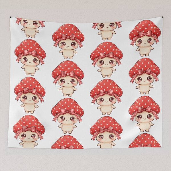 Item preview, Red and white mushroom with red pattern bow designed and sold by priyankajustine.