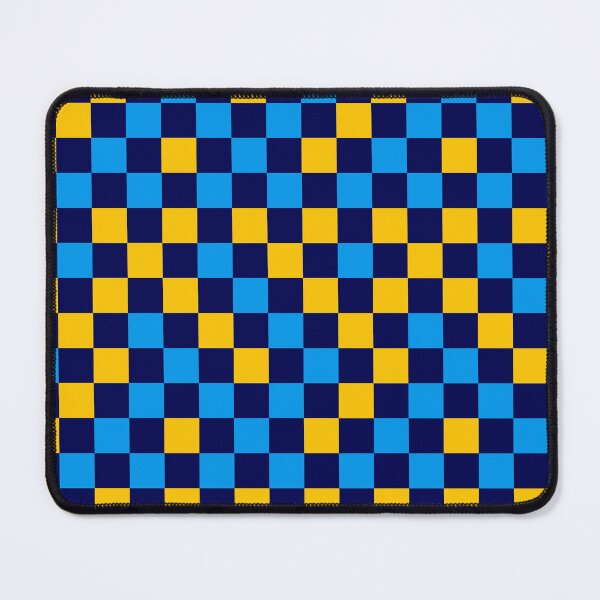 Item preview, Blue And Yellow On Navy Blue Checkered Pattern designed and sold by PatternTitan.
