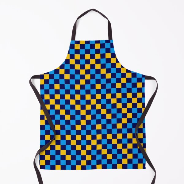 Item preview, Blue And Yellow On Navy Blue Checkered Pattern   designed and sold by PatternTitan.