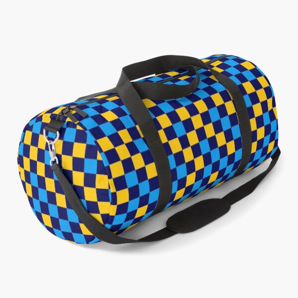 Item preview, Blue And Yellow On Navy Blue Checkered Pattern   designed and sold by PatternTitan.