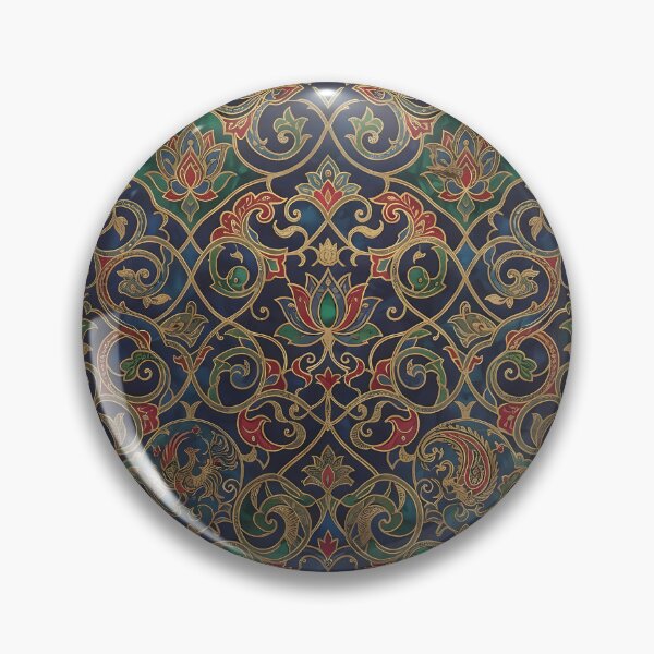 Item preview, Mystic Silk Road Persian & East Asian Ethnic Seamless Pattern, Regal Royal Blue and Gold Brocade Aesthetic Art Print, Poster & Home Decor designed and sold by SOOstudio73.