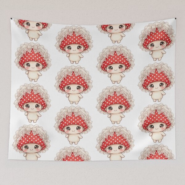 Item preview, Lace bonnet cute mushroom  designed and sold by priyankajustine.