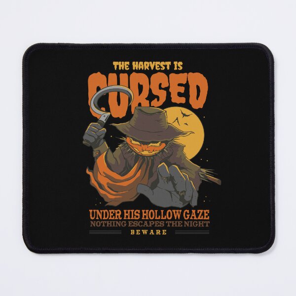 Item preview, The Harvest Is Cursed | Pumpkin Head Scarecrow Halloween Horror designed and sold by Nobody Shadow Art.