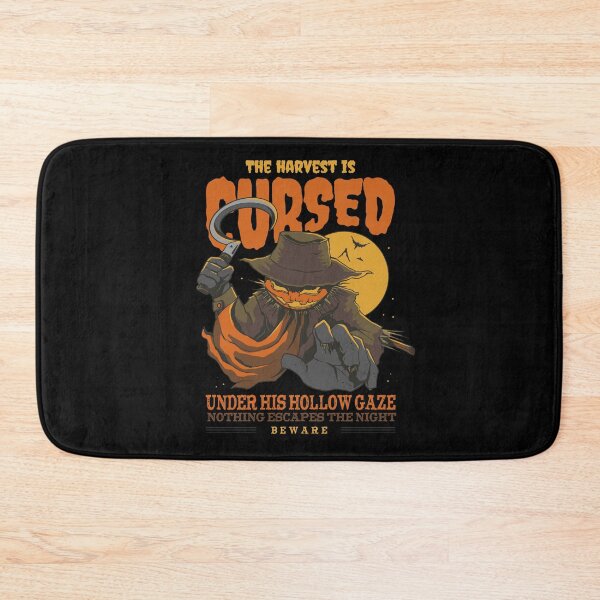 Item preview, The Harvest Is Cursed | Pumpkin Head Scarecrow Halloween Horror designed and sold by Nobody Shadow Art.