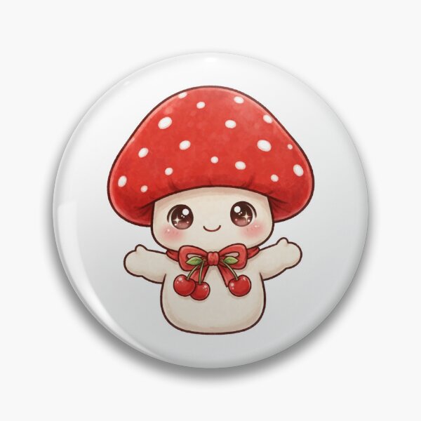 Item preview, Cute mushroom with red cherry ribbon designed and sold by priyankajustine.