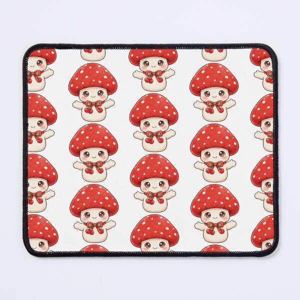 Item preview, Cute mushroom with red cherry ribbon designed and sold by priyankajustine.