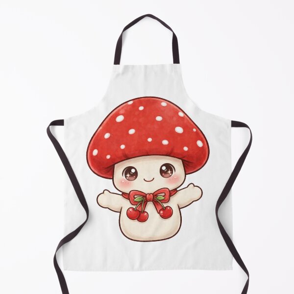 Item preview, Cute mushroom with red cherry ribbon designed and sold by priyankajustine.