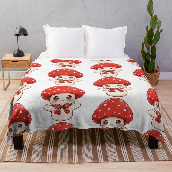 Item preview, Cute mushroom with red cherry ribbon designed and sold by priyankajustine.
