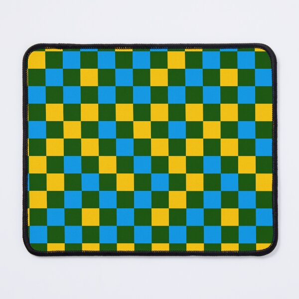 Item preview, Blue And Yellow On Green Checkered Pattern designed and sold by PatternTitan.